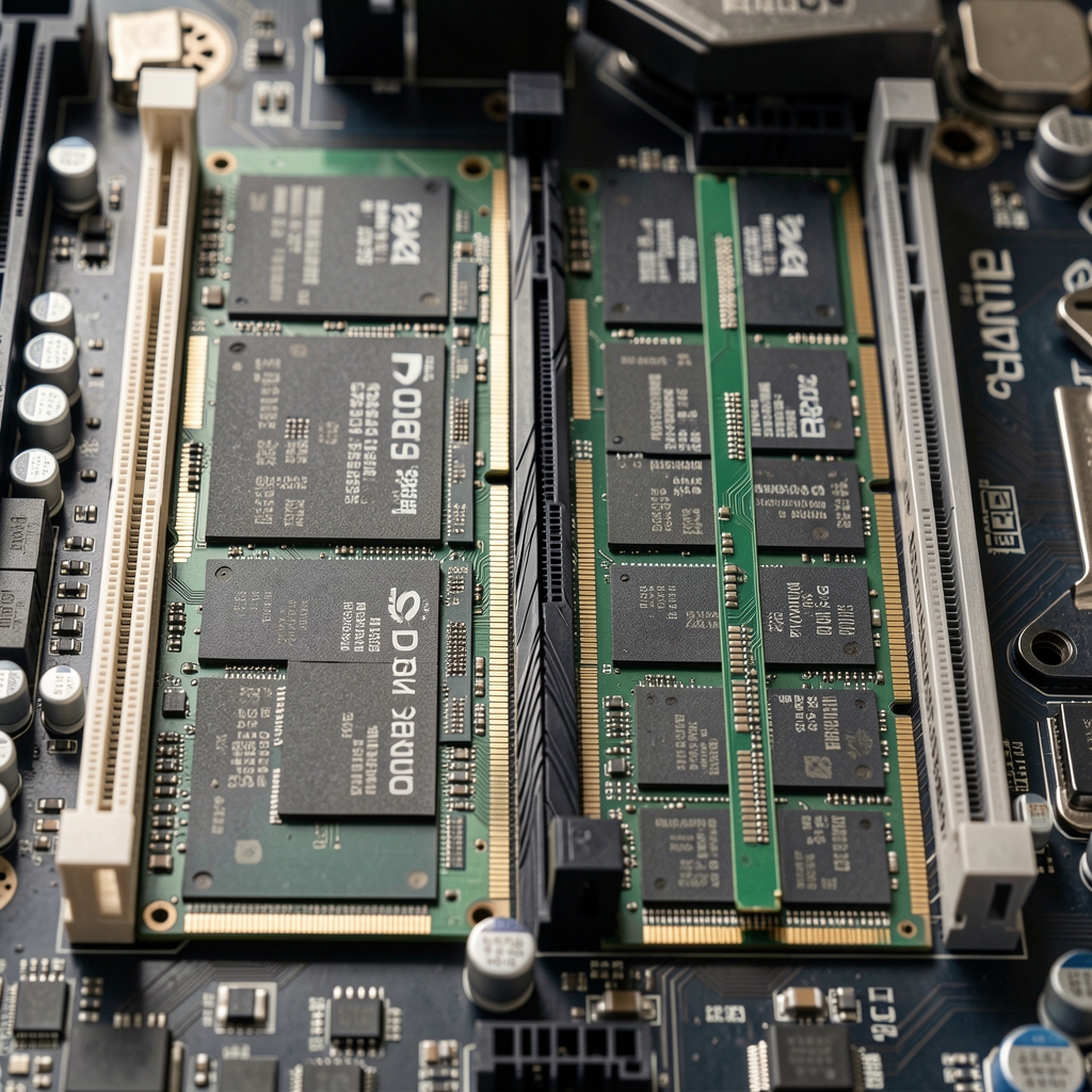 Corsair Vengeance DDR5 RAM memory kit installed in motherboard slots showing dual channel configuration