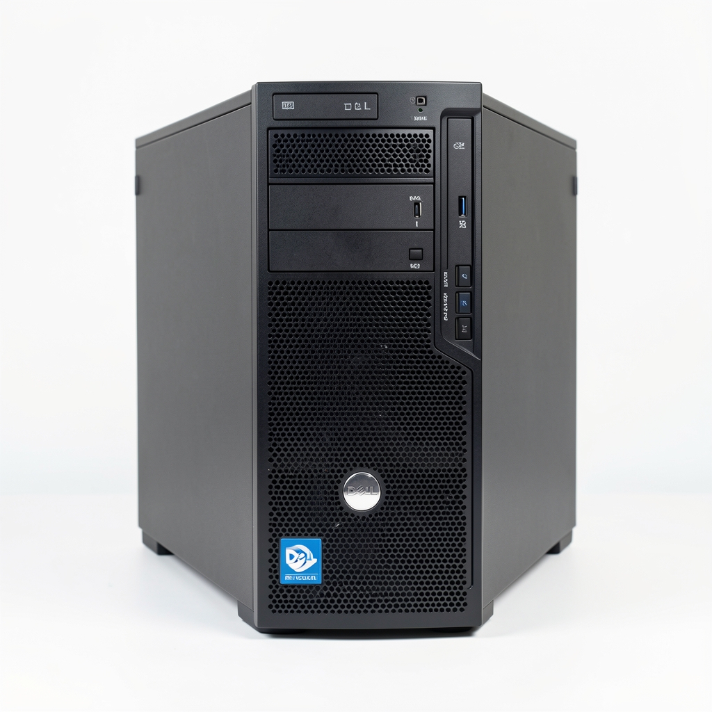 Dell Precision 3680 tower workstation computer with black chassis and Dell logo on white background