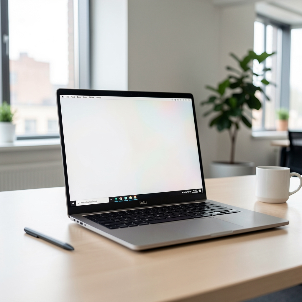 Dell XPS 15 9530 laptop with OLED display open showing thin bezel screen